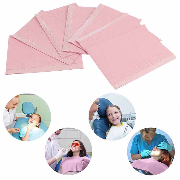 Disposable Dental bib Pink Waterproof