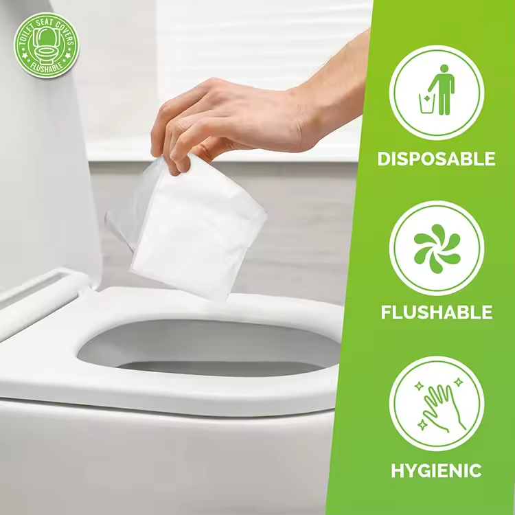 Flushable Disposable Toilet Paper Seat Covers With Individual Package