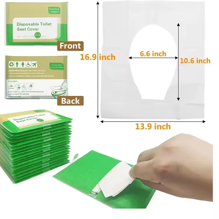 Flushable Disposable Toilet Paper Seat Covers With Individual Package